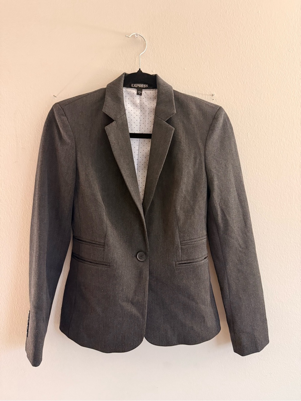 Express Women's Charcoal Single-Button Blazer